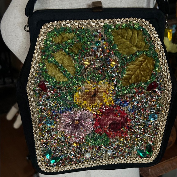 Vintage 1950s VELDORE HOUSTON Hand Beaded Shoulder Bag - Picture 3 of 14